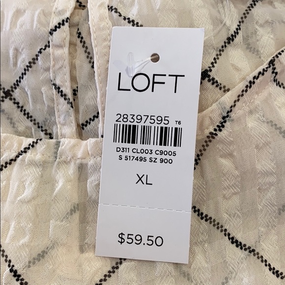 LOFT Plaid Ruffle Blouse - Picture 6 of 7